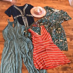 Orange and turquoise bundle. XL